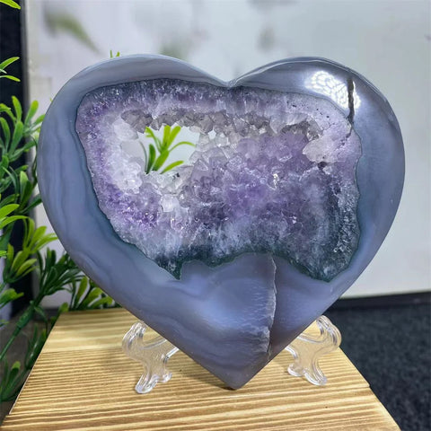 Purple Amethyst Cluster Heart-ToShay.org