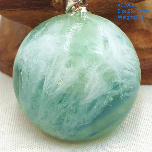Green Feather Fluorite Pendant-ToShay.org
