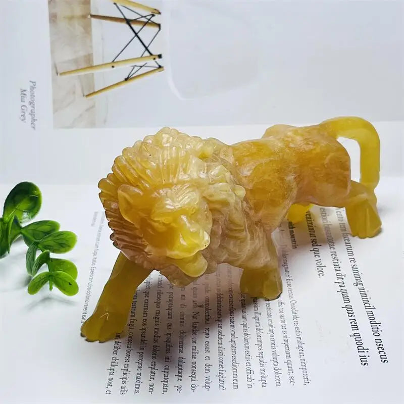 Orange Calcite Crystal Lion-ToShay.org