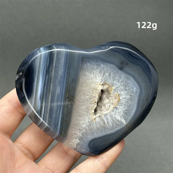 Grey Agate Geode Heart-ToShay.org