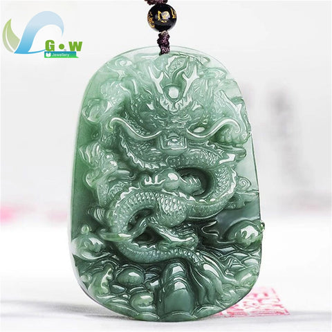 Green Jadeite Dragon Pendant-ToShay.org