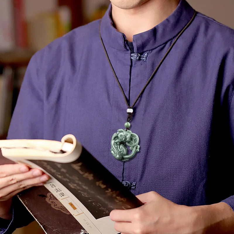 Green Jade Pixiu Pendant-ToShay.org