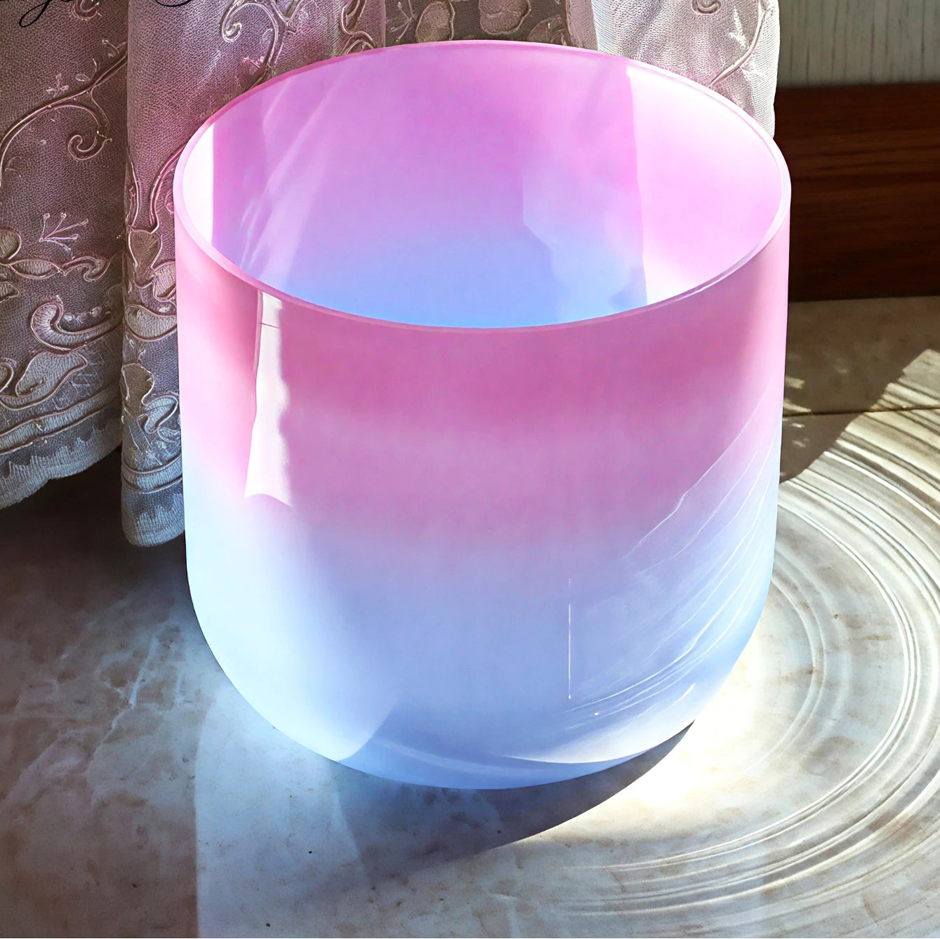 Crystal Soul High Quality Thickened Pink Blue Gradient Alchemy Crystal Bowl Singing-ToShay.org