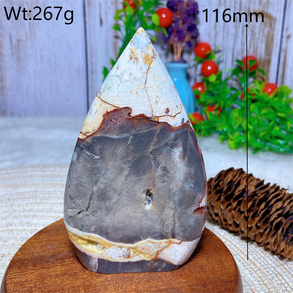Red White Agate Druzy Flame-ToShay.org
