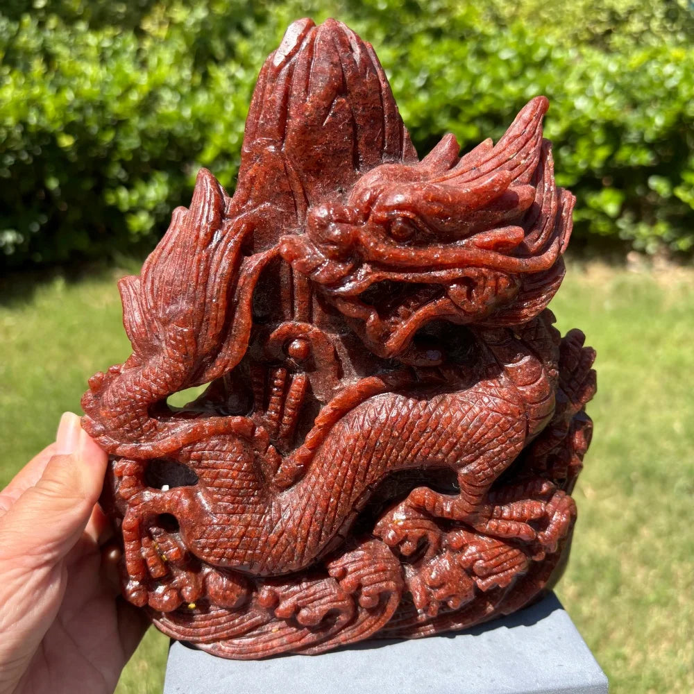 Red Strawberry Quartz Dragon-ToShay.org