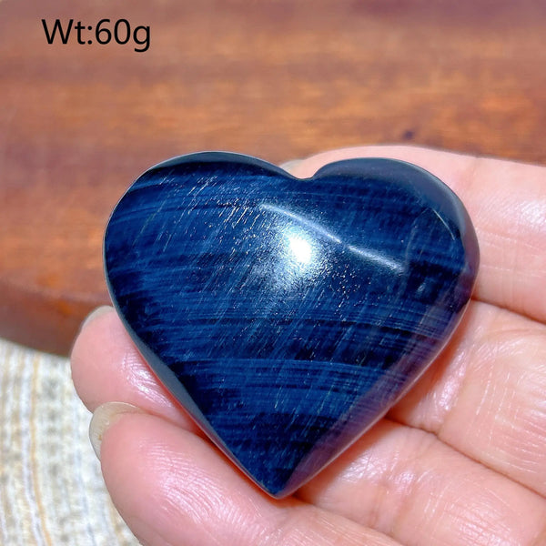 Blue Flash Tiger Eye Heart-ToShay.org