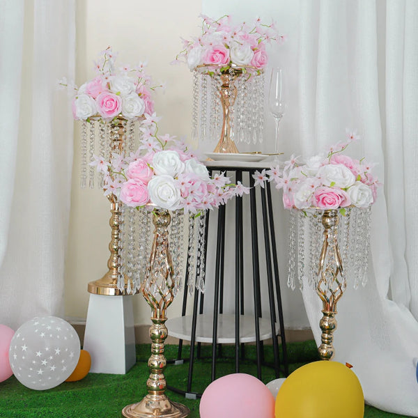 Gold Crystal Flowers Ball Stand-ToShay.org