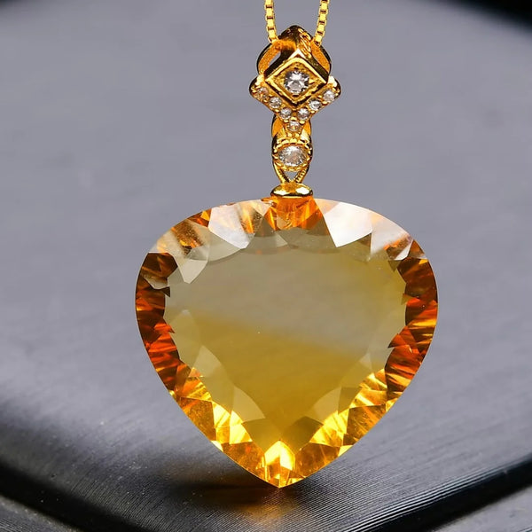 Yellow Citrine Quartz Pendant-ToShay.org