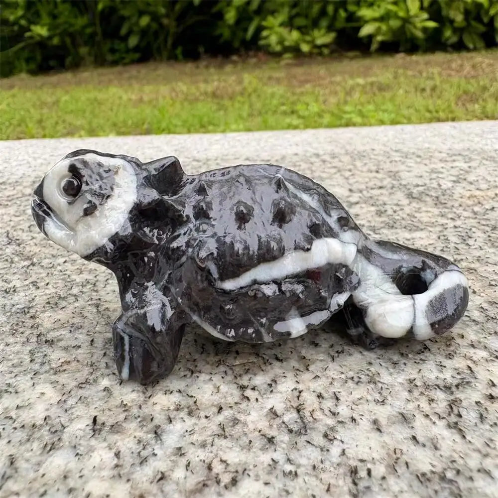 Natural ShellStone Lizard Animal Carving Energy Healing Polished Mineral Home Decor Ornament Figurine-ToShay.org