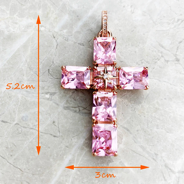 Red Crystal Cross Pendant-ToShay.org