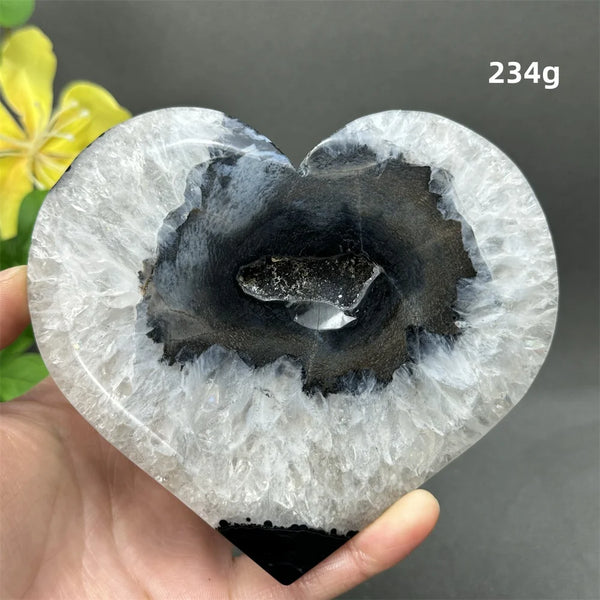 Black Agate Crystal Heart-ToShay.org