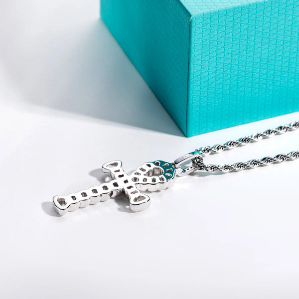 Silver Diamond Ankh Cross-ToShay.org