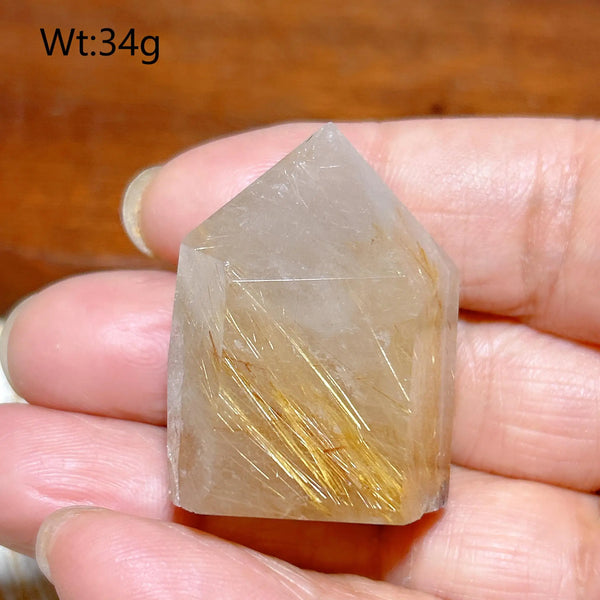 Gold Rutilated Crystal Point-ToShay.org