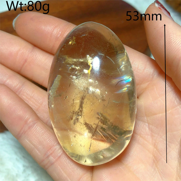 Clear Smokey Quartz Palm Stone-ToShay.org