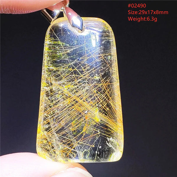 Gold Rutilated Quartz Pendant-ToShay.org