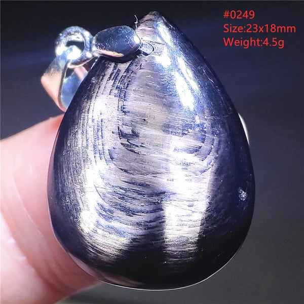 Silver Black Hypersthene Pendant-ToShay.org