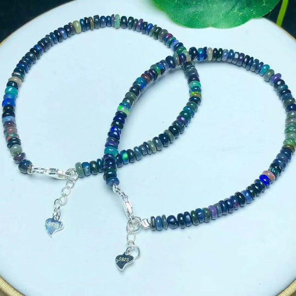 Black Opal Bead Bracelet-ToShay.org