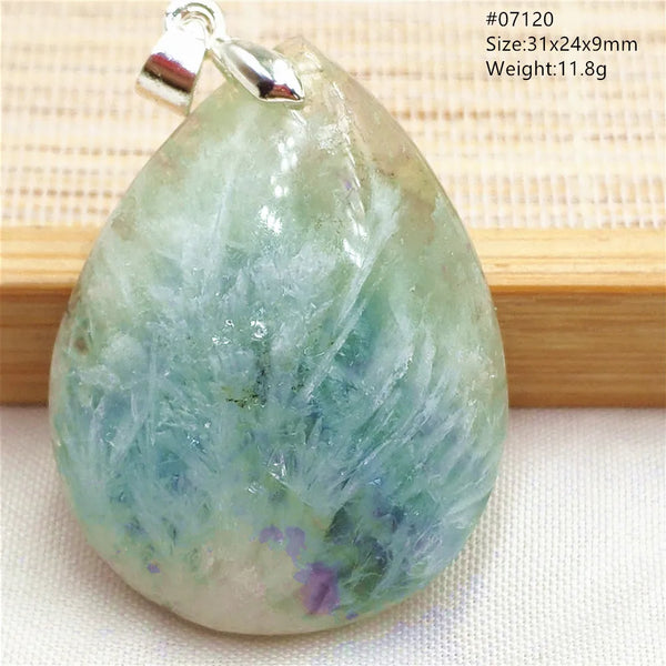Green Feather Fluorite Pendant-ToShay.org