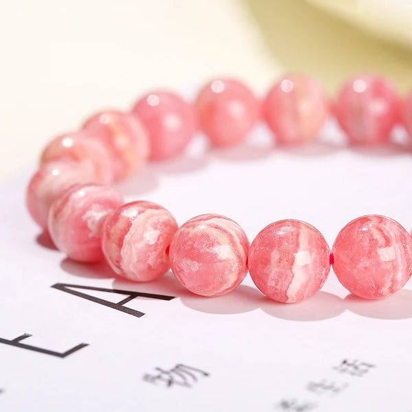 Red Vein Rhodochrosite Bracelet-ToShay.org