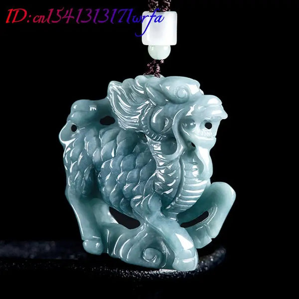 Blue Jadeite Kylin Pendant-ToShay.org