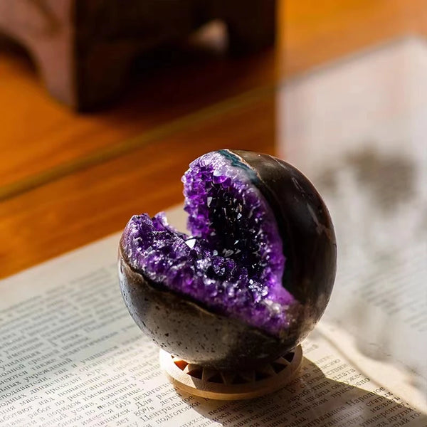 Purple Amethyst Geode Ball-ToShay.org