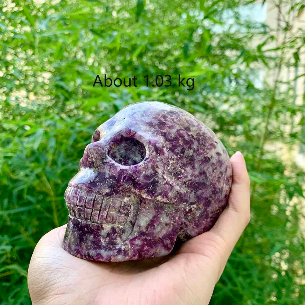 1PC Natural Purple mica Skull Divination Healing Energy Crystal Festival Gifts FengShui Meditation Home Collection Decoration-ToShay.org