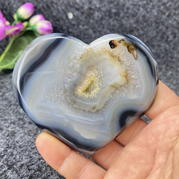 Grey Agate Geode Heart-ToShay.org