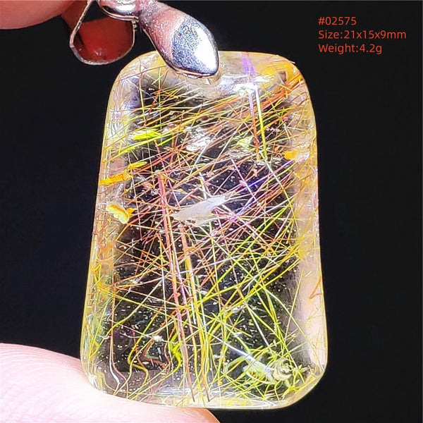 Gold Rutilated Quartz Pendant-ToShay.org