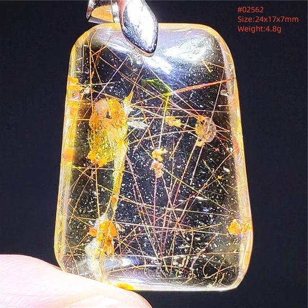 Gold Rutilated Quartz Pendant-ToShay.org
