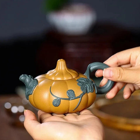 Pumpkin Clay Tea Pot-ToShay.org