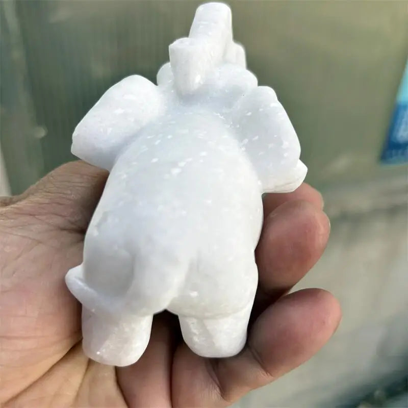 White Marble Jade Elephant-ToShay.org