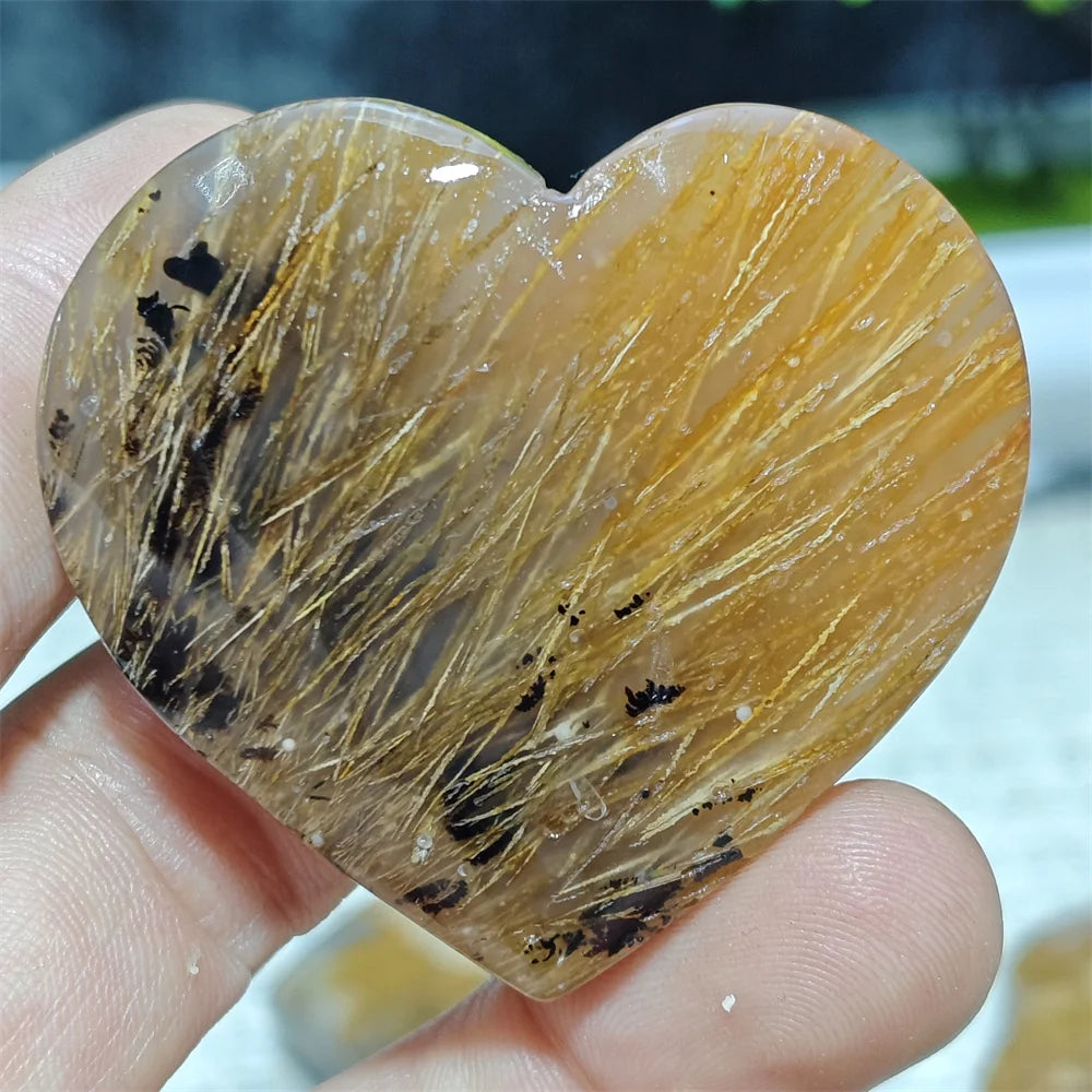 Black Hair Agate Heart-ToShay.org