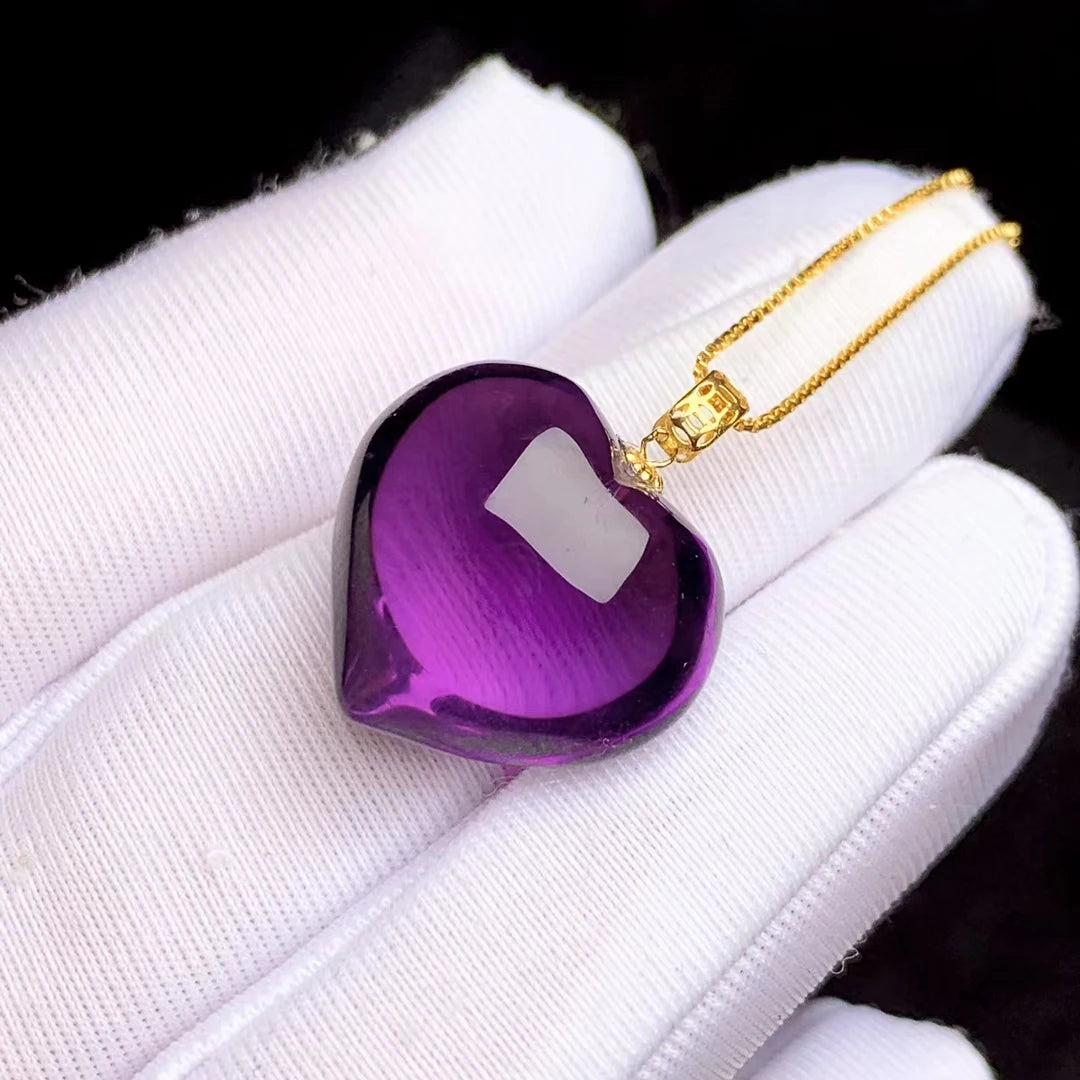 Purple Amethyst Heart Pendant-ToShay.org