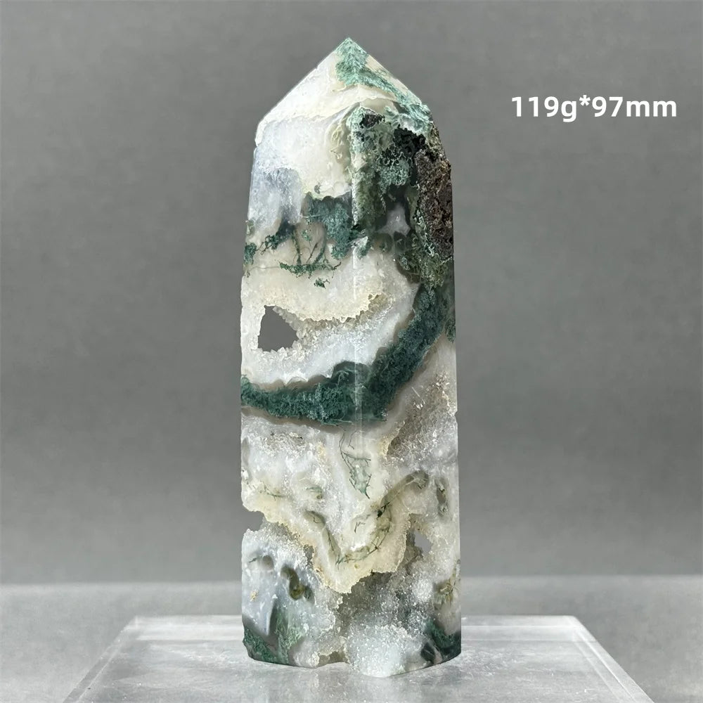 Green Aquatic Agate Tower-ToShay.org
