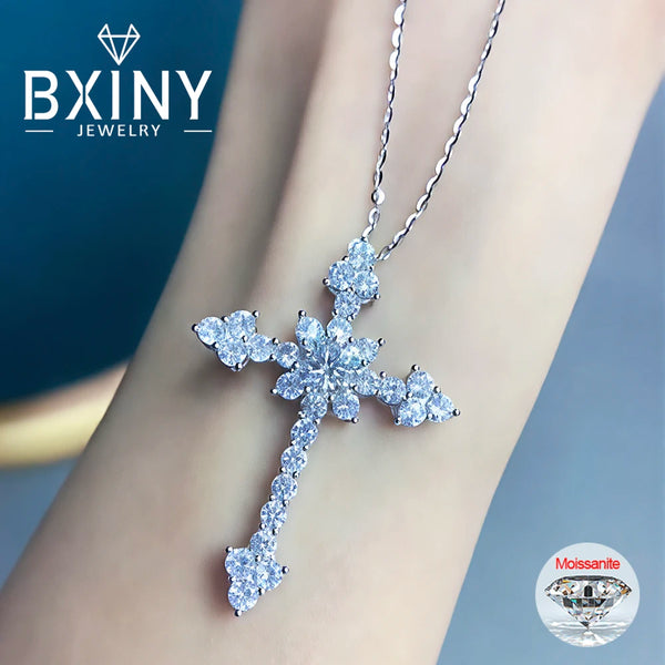 Silver Diamond Cross Pendant-ToShay.org