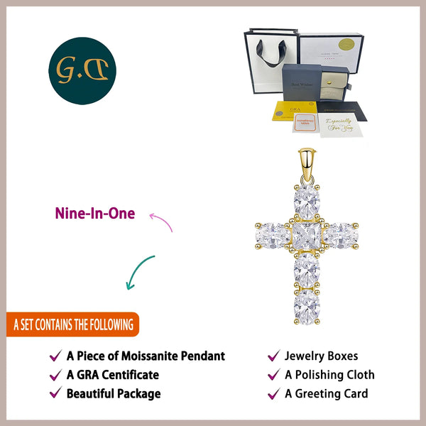 Gold Crystal Cross Pendant-ToShay.org