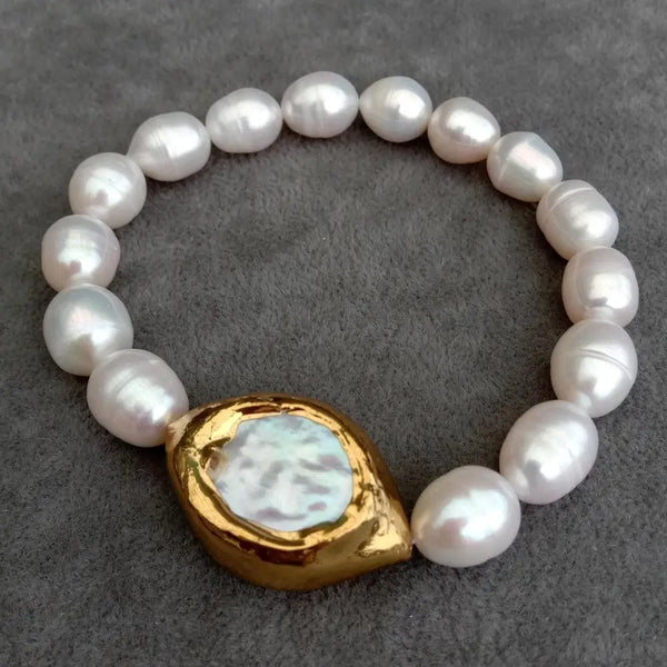 White Rice Pearl Bracelet-ToShay.org