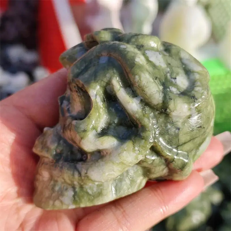 Green Ophiolite Snake Skull-ToShay.org