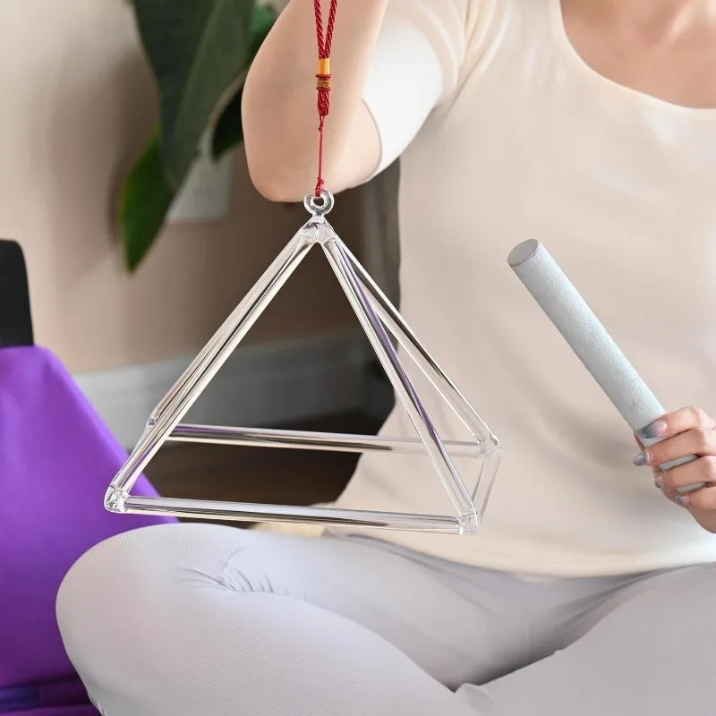 Clear Crystal Singing Pyramid-ToShay.org