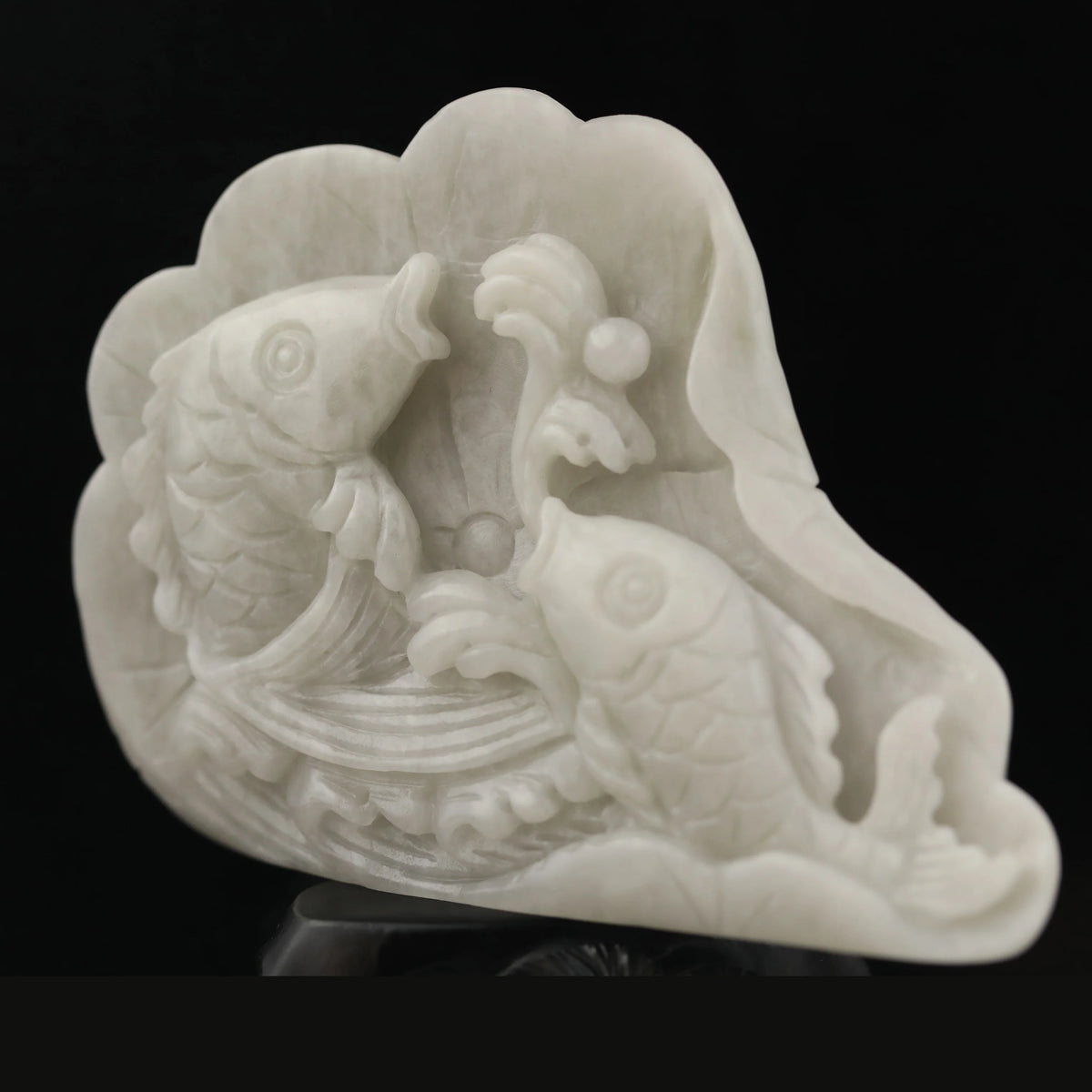 White Jade Fish Statue-ToShay.org