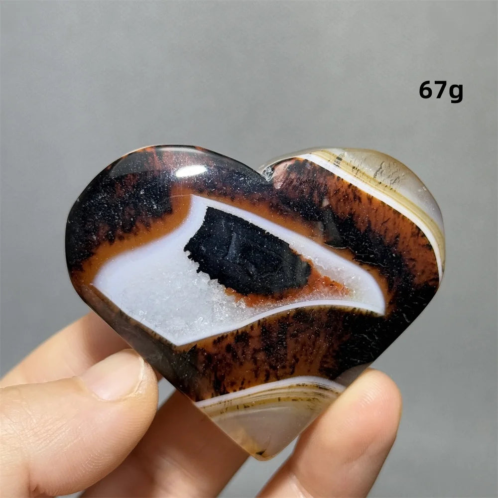 Red Black Striped Agate Heart-ToShay.org