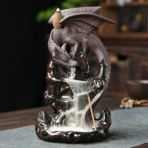Dragon Ceramic Waterfall Incense Holder-ToShay.org