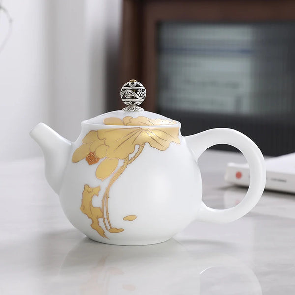 White Painted Porcelain Teapots-ToShay.org