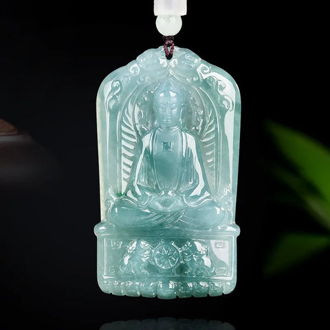 Blue Jade Amitabha Buddha-ToShay.org