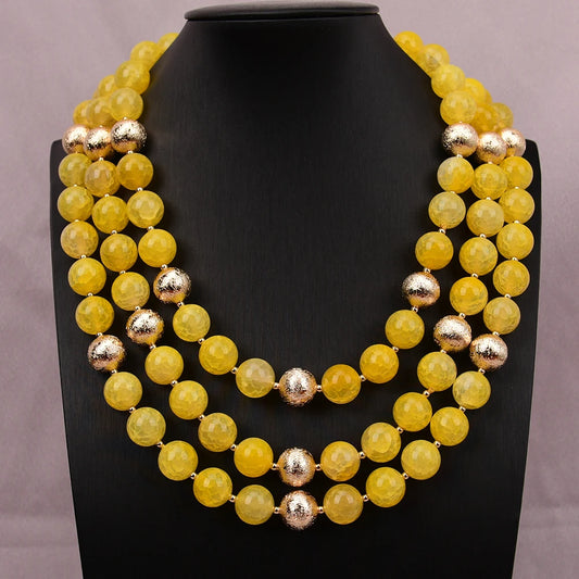 Yellow Fire Agate Necklace-ToShay.org
