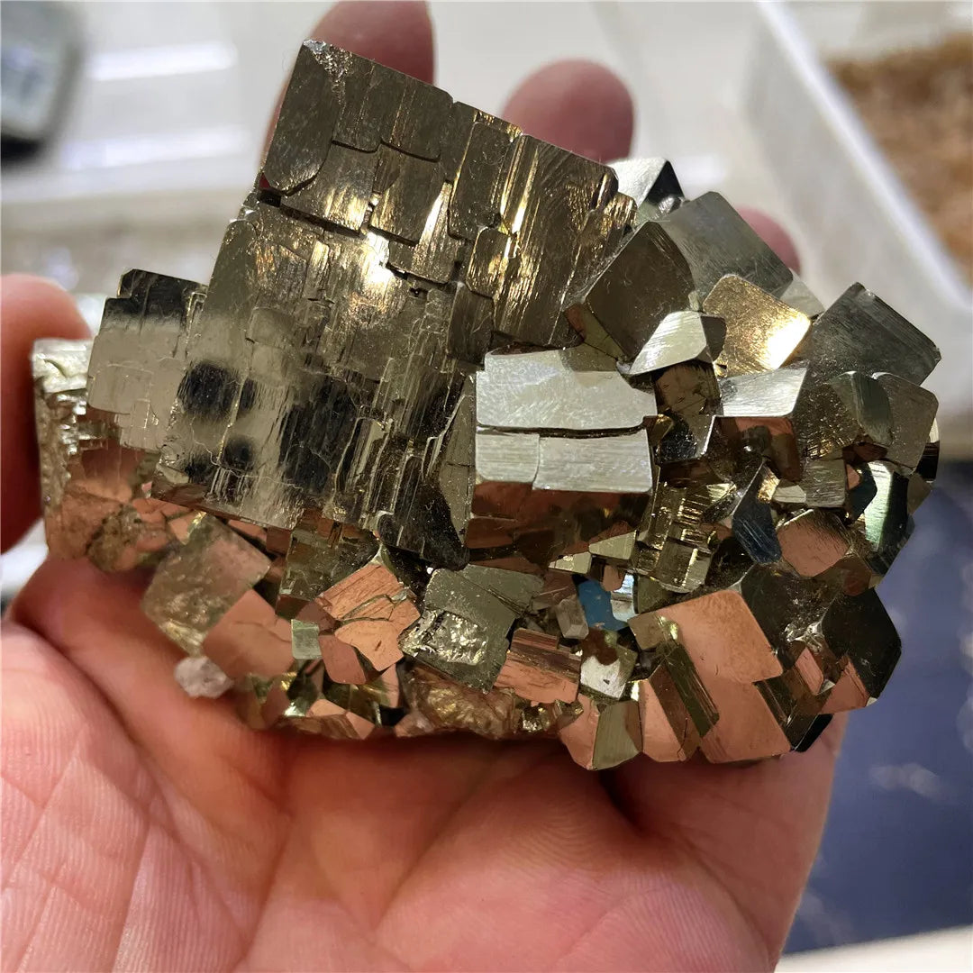 Gold Pyrite Crystal Cluster-ToShay.org