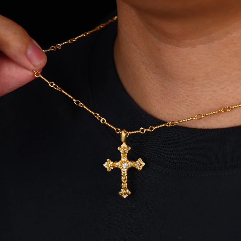 Silver Cross Pendant Necklace-ToShay.org