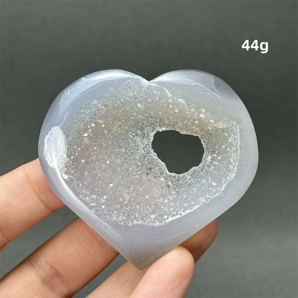 Grey Agate Geode Heart-ToShay.org
