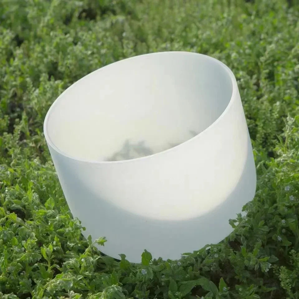 White Frosted Crystal Singing Bowls-ToShay.org
