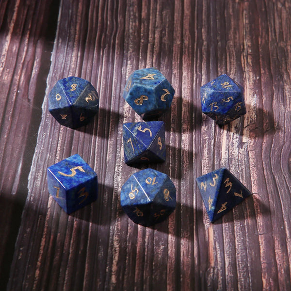 Blue Lapis Lazuli Platonic Solid Dice-ToShay.org